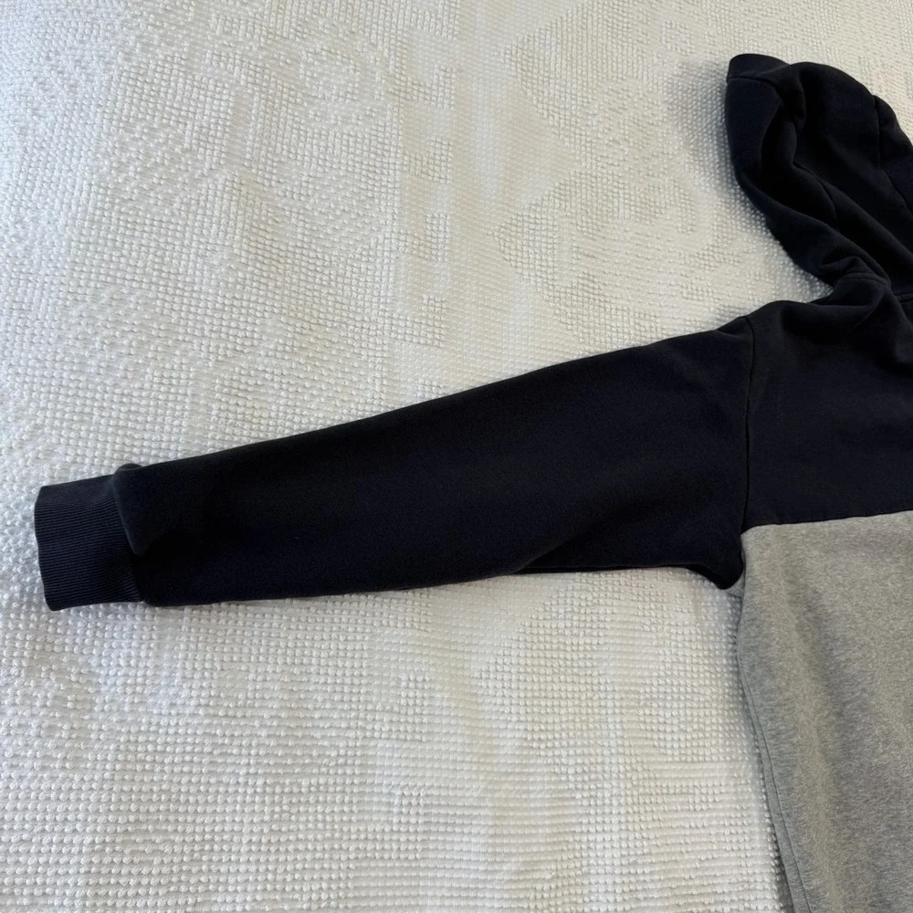 Adidas Sweatshirt Hooded Quarter-Zip White/ Gray/ Navy Mens XL HR6093